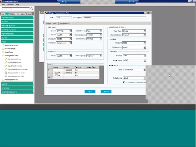 screenshot of Eze Investor Accounting